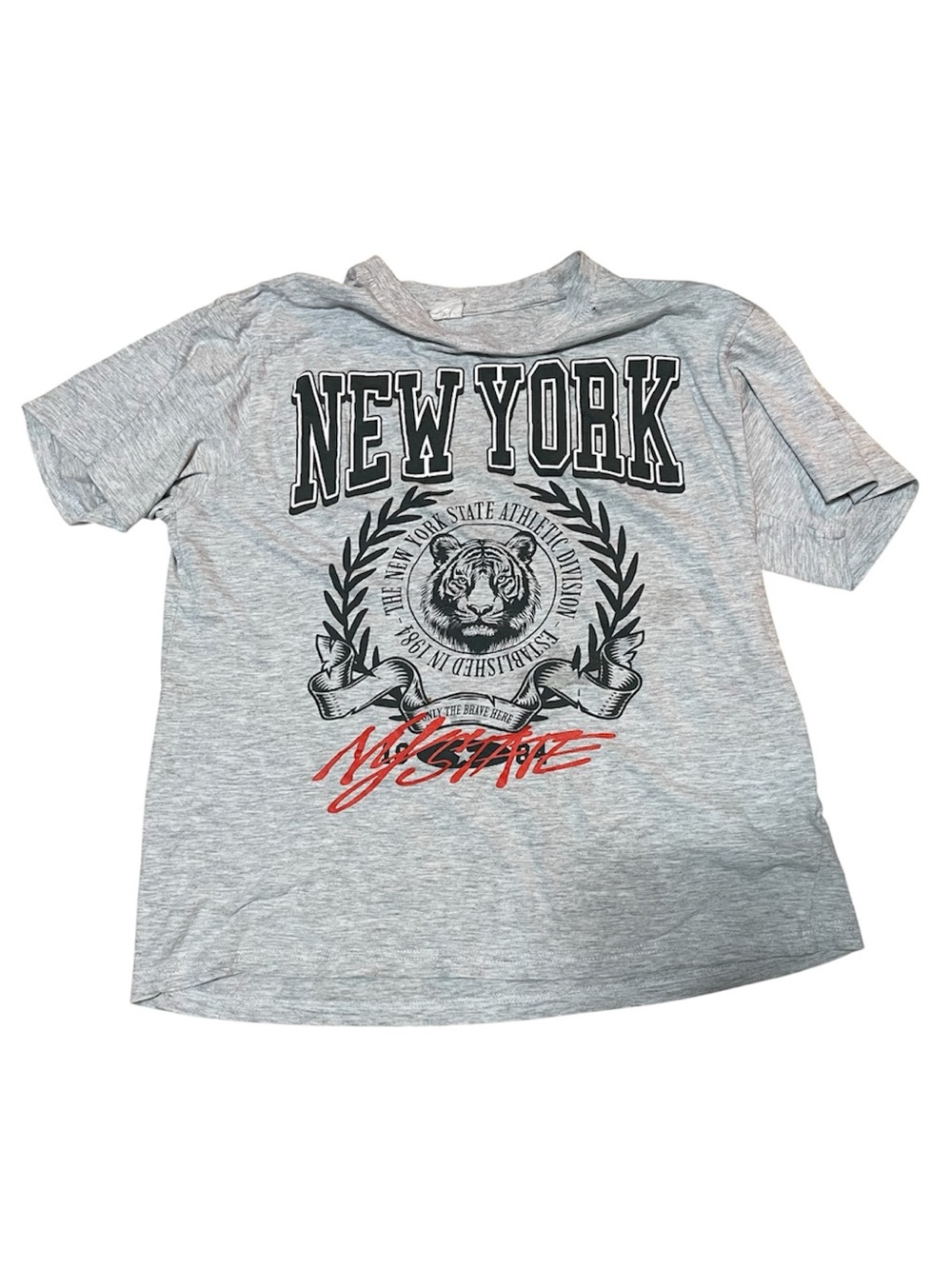 White New York Lion Graphic Shirt Size Small